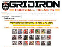 Tablet Screenshot of gridironfootballhelmets.com